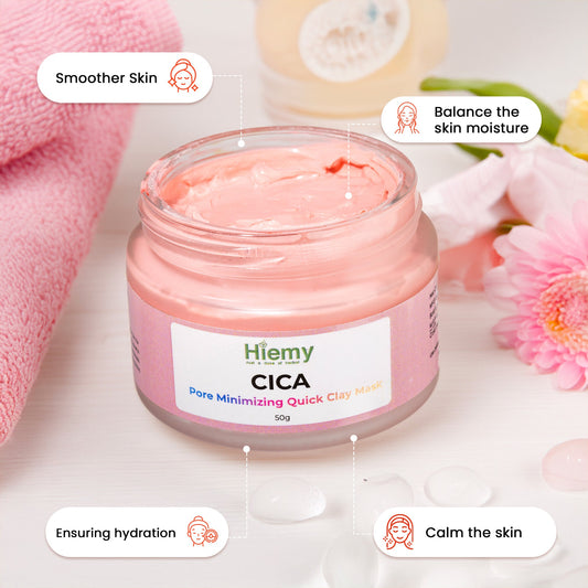 Hiemy Cica Pink Clay Mask For Quick Pore Minimizing | For All Skin Types | (50g)