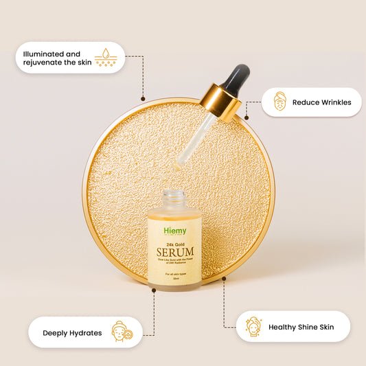 HIEMY 24K Gold Face Serum – Luxury Glow for Radiant Skin ✨(30ml)